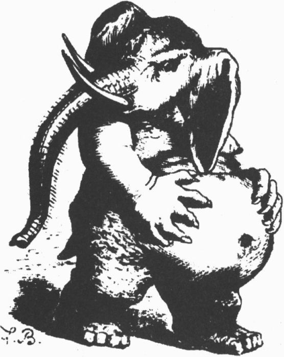 Бегемот — демон желаний желудка. Колин де Планси. «Словарь инфернальных существ». 1863 г.