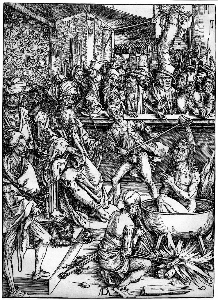 Альбрехт Дюрер. Мученичество Иоанна Богослова. 1496—1497