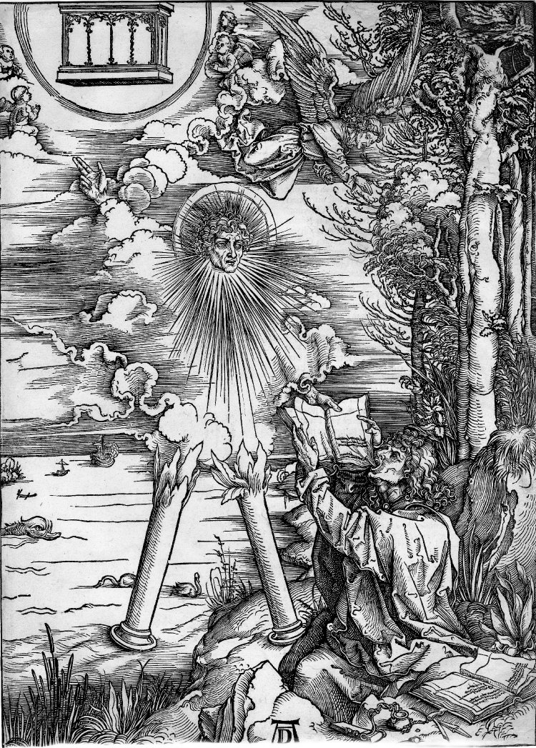 Альбрехт Дюрер. Иоанн съедает книгу. 1498