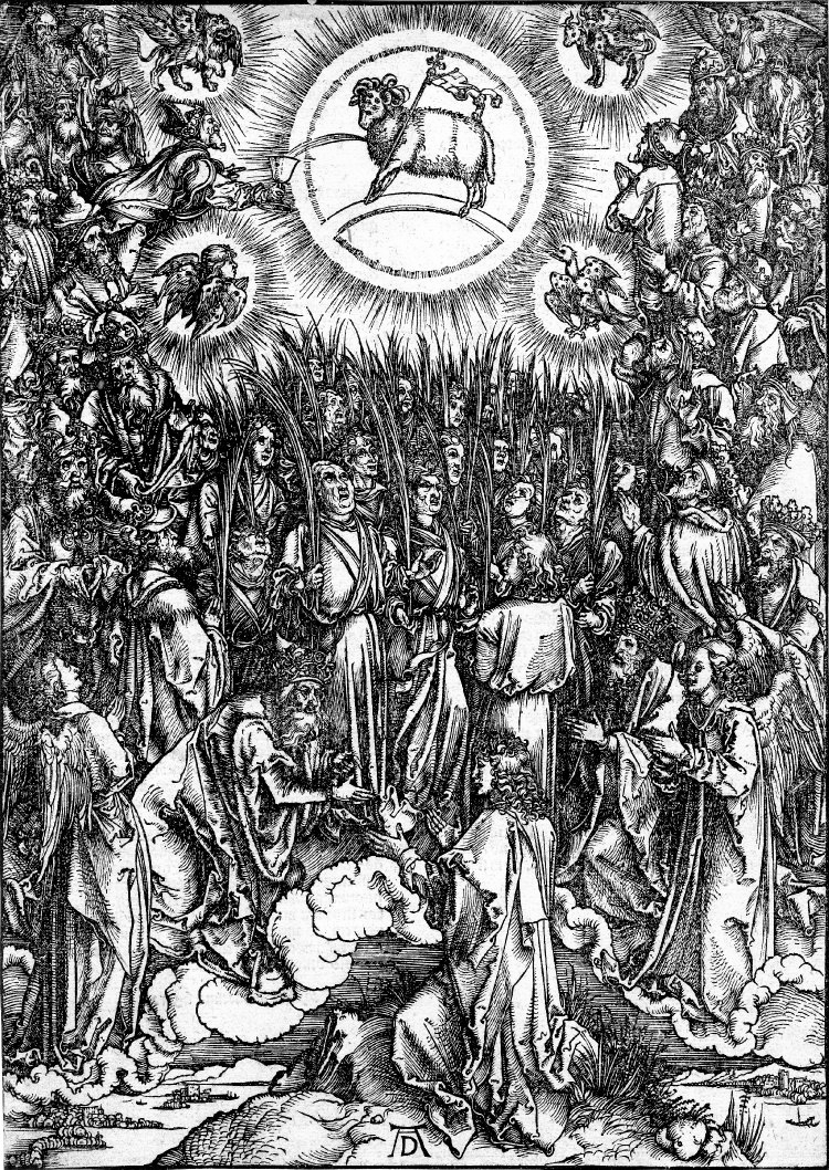 Альбрехт Дюрер. Поклонение Богу и Агнцу. 1497—1498
