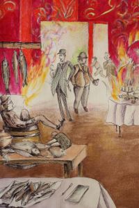 Пожар в квартире № 50. Иллюстрация Сэмюэля Гольца