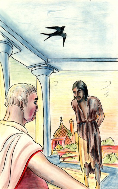Понтий Пилат и Иешуа. Иллюстрация Анатолия Григоренко
