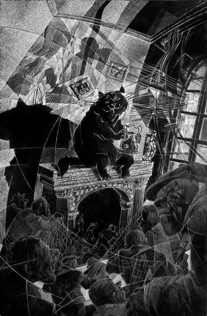 Бегемот на камине. Графика Андрея Карапетяна