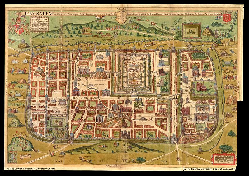 Карта Иерусалима (1584)