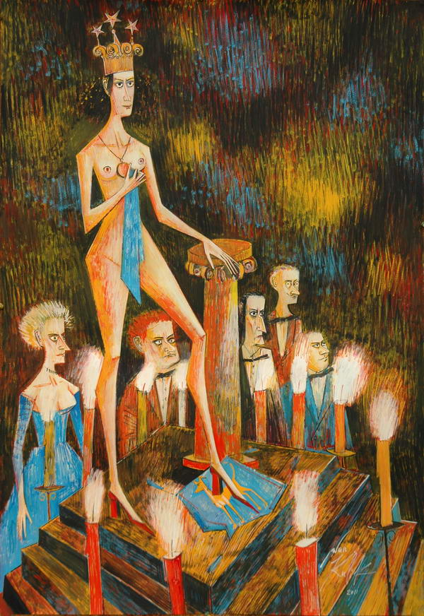 Королева Марго на балу. Иллюстрации Ивана Кулика к «Мастеру и Маргарите»