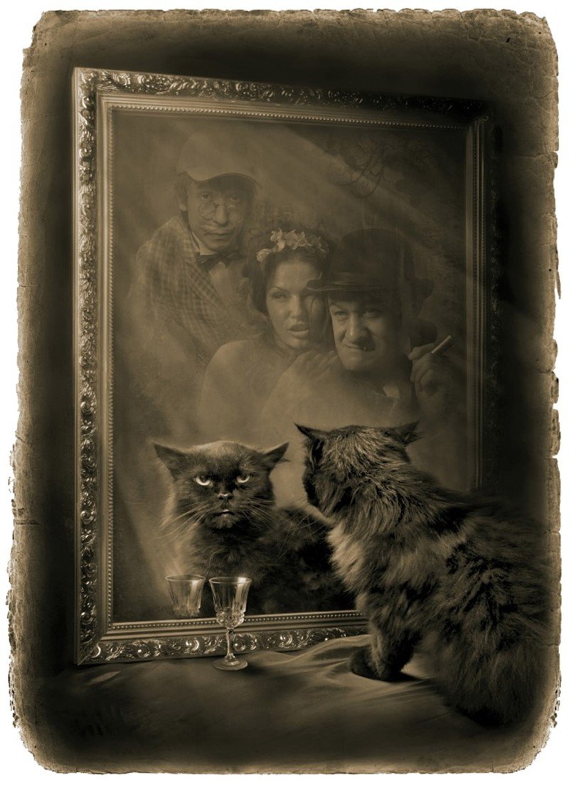 Шайка Воланда и зеркало. Фотоиллюстрации Елены Мартынюк к «Мастеру и Маргарите»