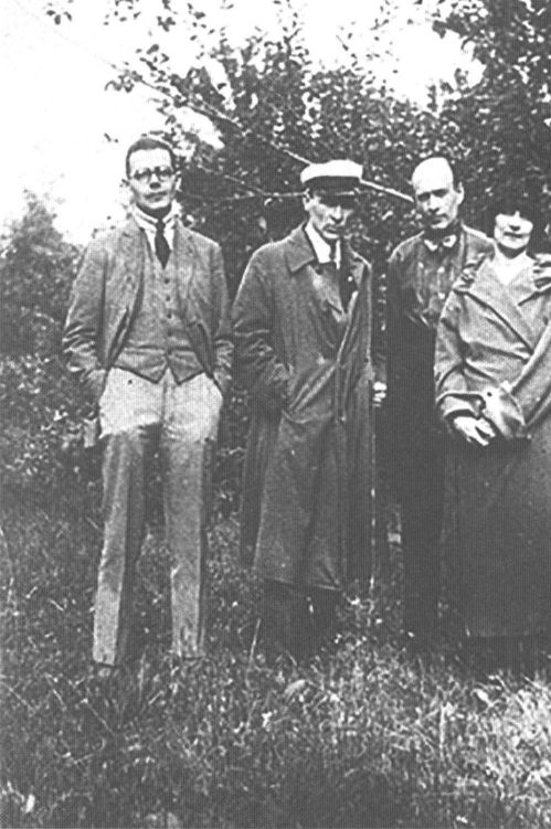 С. Топленинов, М. Булгаков, Н. Лямин, Л. Булгакова. Останкино, 1926 г. Фото Наталии Ушаковой