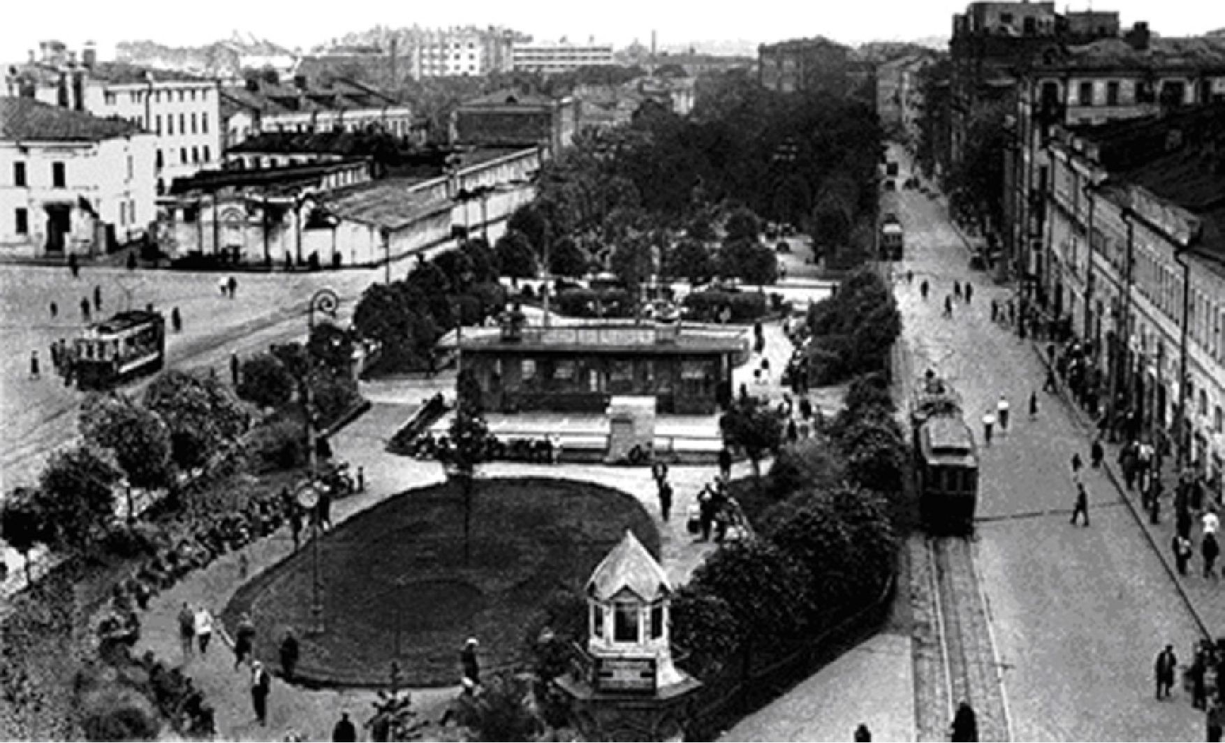 1929 г. Вид на Арбатскую площадь и Гоголевский бульвар