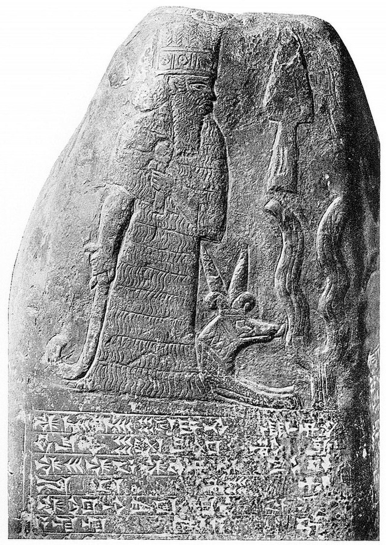 Статуя Мардука на стеле кудурру вавилонского царя Мели-Шипака (12 век до н.э.)