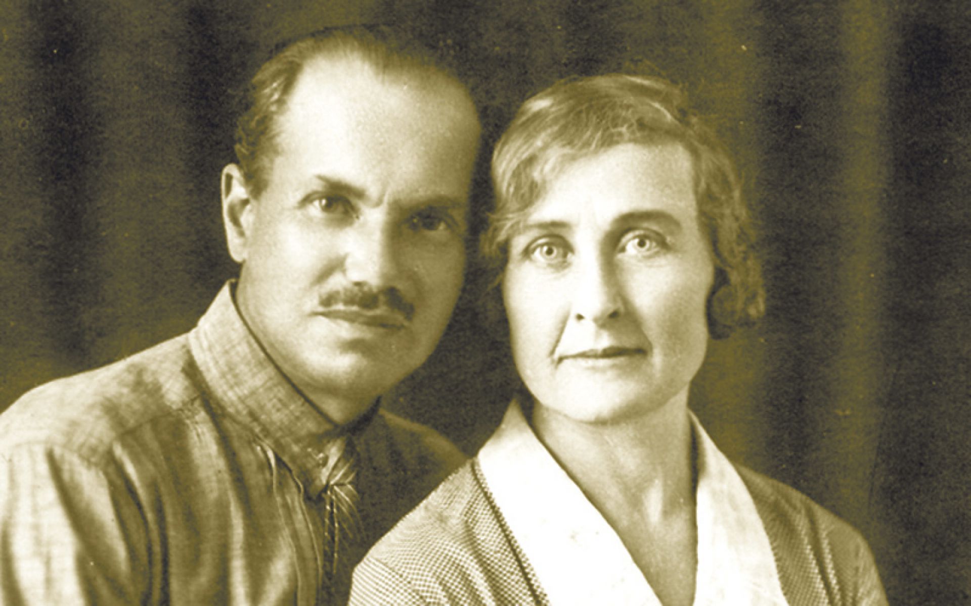 Варвара Афанасьевна Булгакова с мужем Леонидом Сергеевичем Карумом