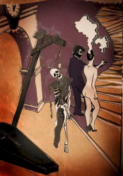 Появление гостей на балу у Сатаны. Иллюстрация Инны Вальтер к «Мастеру и Маргарите»