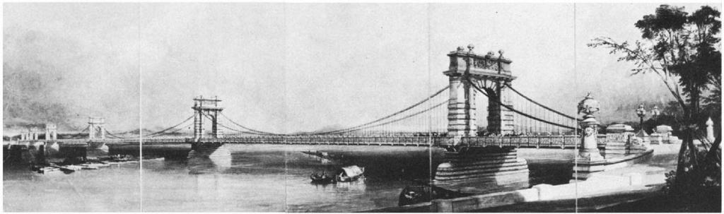 Эскиз моста, автор Чарльз Виньола, выполнил Джон Кук Борн, 1847 г.