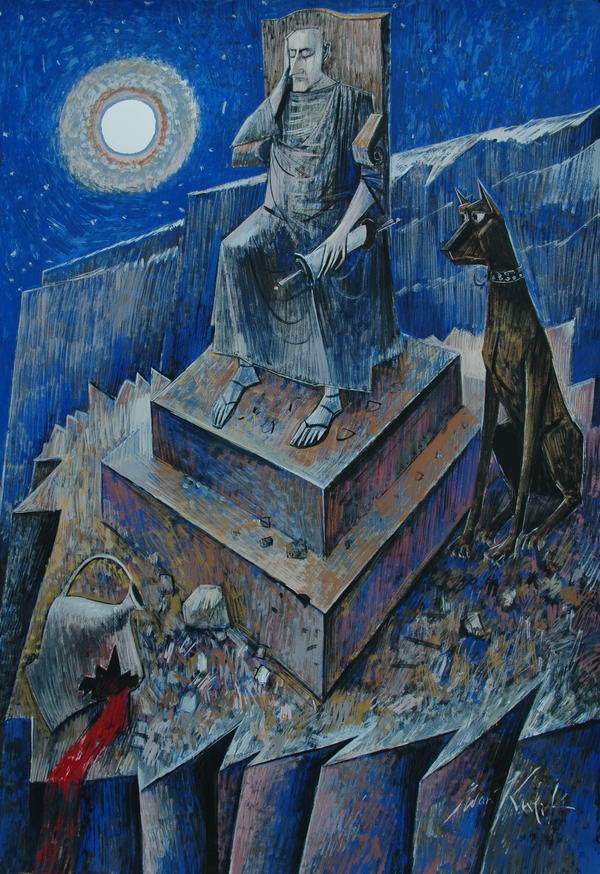 Пилат на горном плато. Иллюстрации Ивана Кулика к «Мастеру и Маргарите»