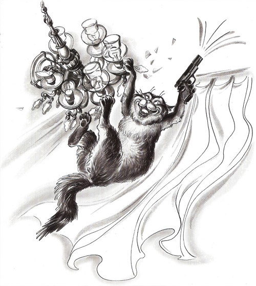 Кот на люстре. Графика Марины Ордынской к «Мастеру и Маргарите»